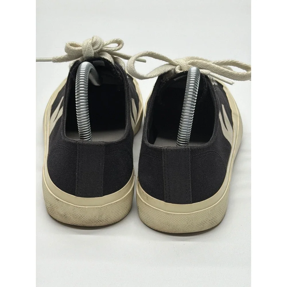 Veja Nova Black Canvas Low Top‎ Sneakers Women Pierre Cream Logo Size 7